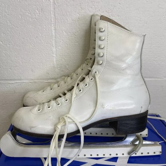 Riedell Red Wing Minnesota 220 White Leather Figure Ice Skates Boot Women's 5.5 - Picture 4 of 16